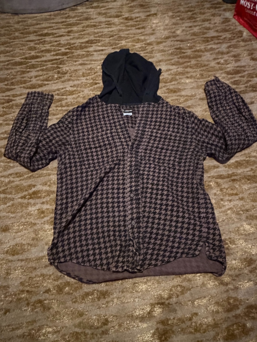 Original Use Brown and Black Houndstooth Lightweight Jacket Shirt